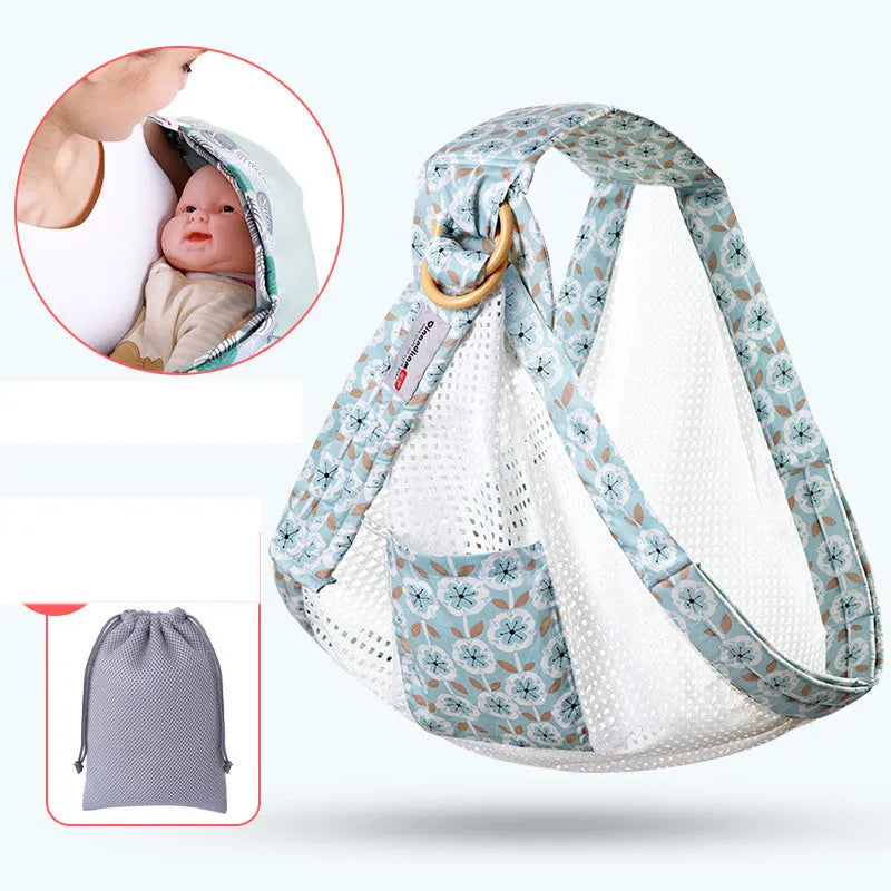 Baby carrier oblique front hold in pure cotton and mesh fabric supports 60kg for newborns to 36 months