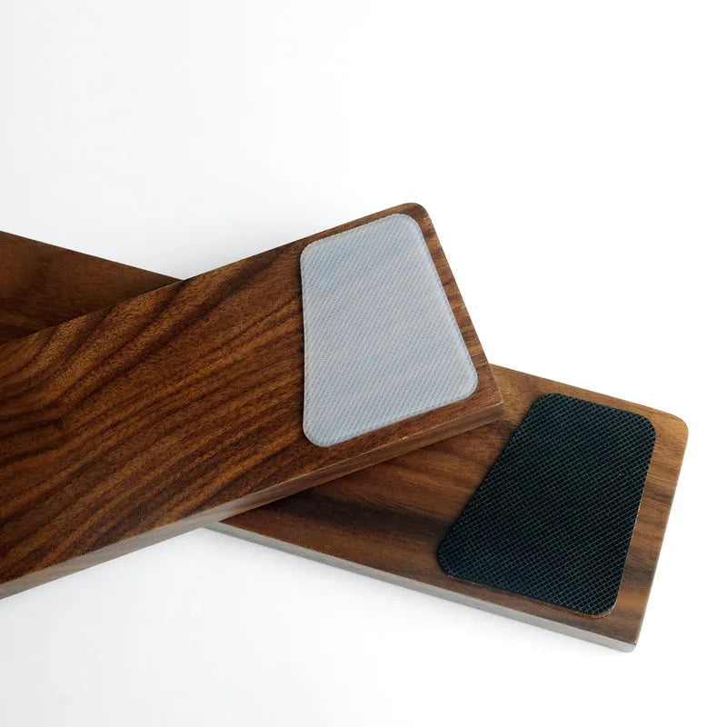 Walnut wood mechanical keyboard wrist rest with smooth seamless surface