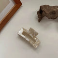 Geometric acetic acid hair clip in beige, handmade, size L 10cm