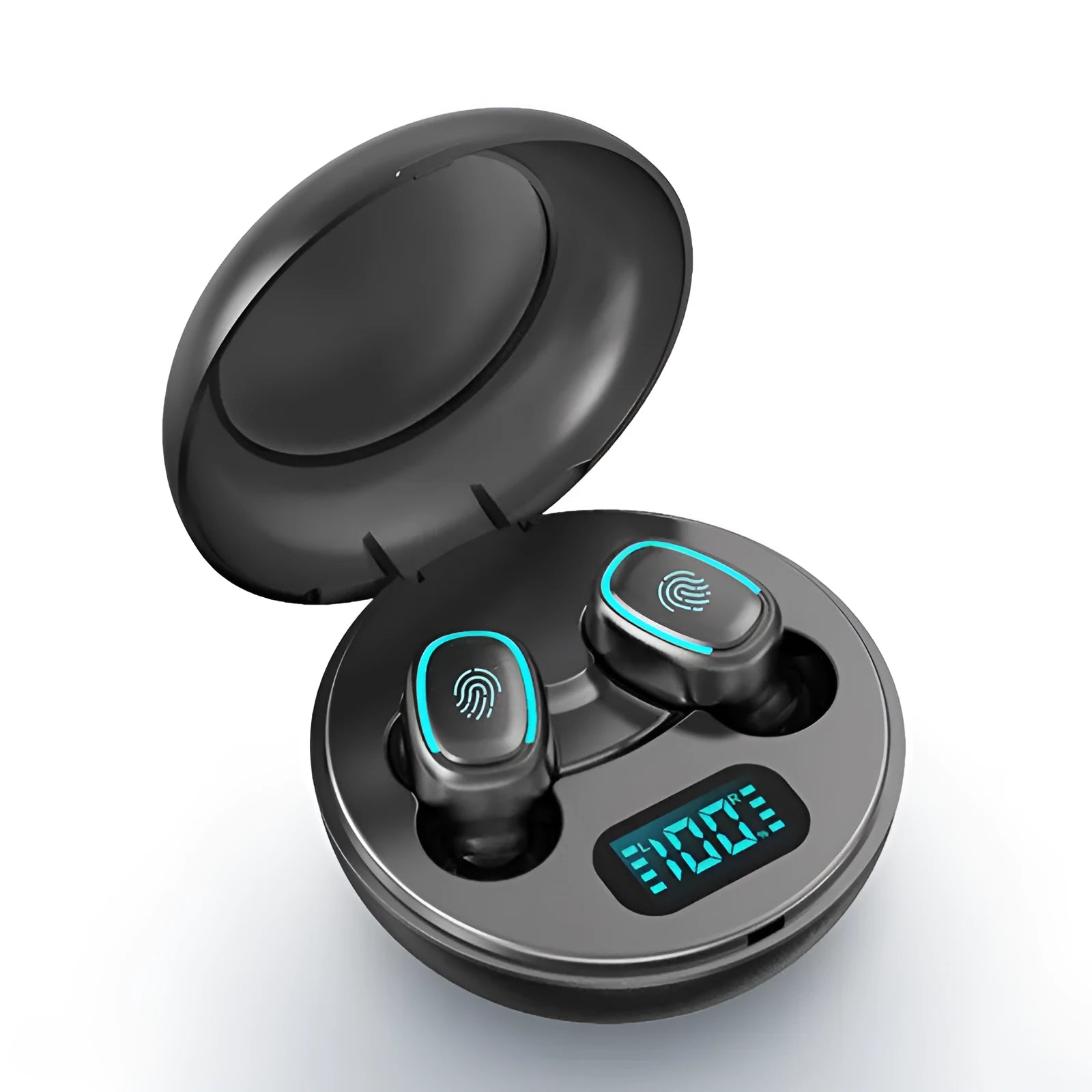 True wireless stereo Bluetooth 5.0 earbuds with charging case in white, black or red colours