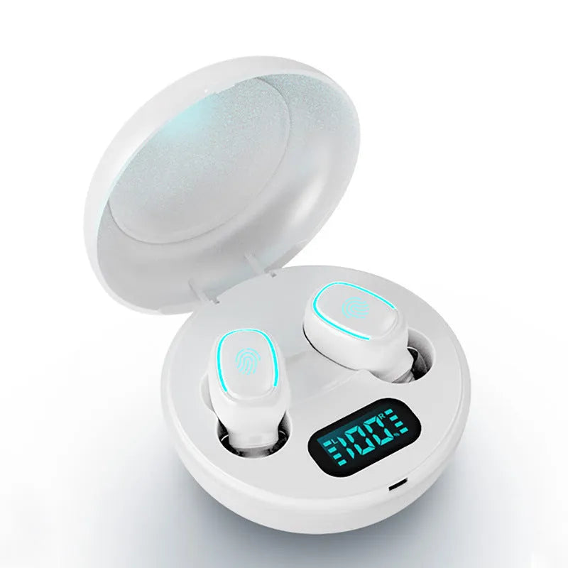 True wireless stereo Bluetooth 5.0 earbuds with charging case in white, black or red colours