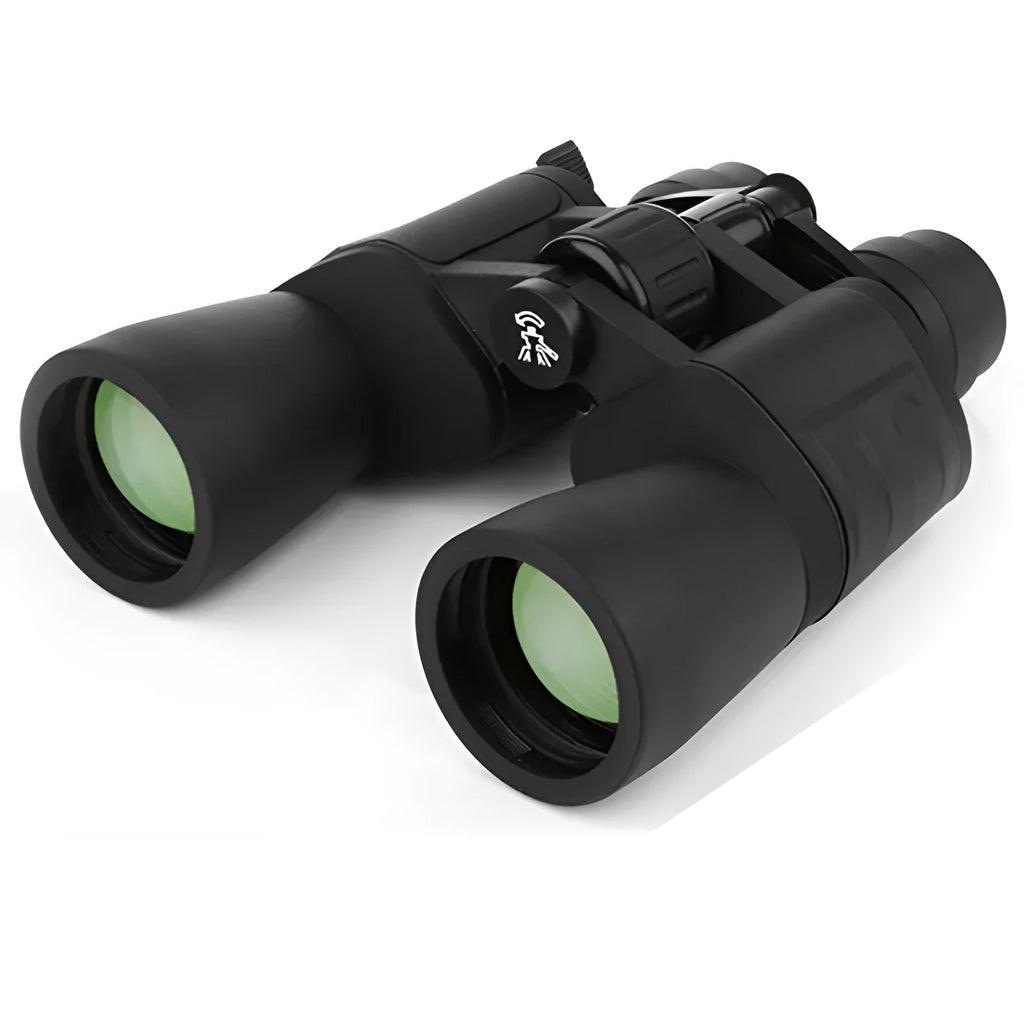 Black high-definition binocular telescope with 10-60x zoom and 60mm objective lens low light night vision