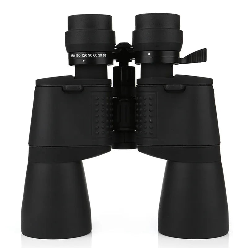 Black high-definition binocular telescope with 10-60x zoom and 60mm objective lens low light night vision