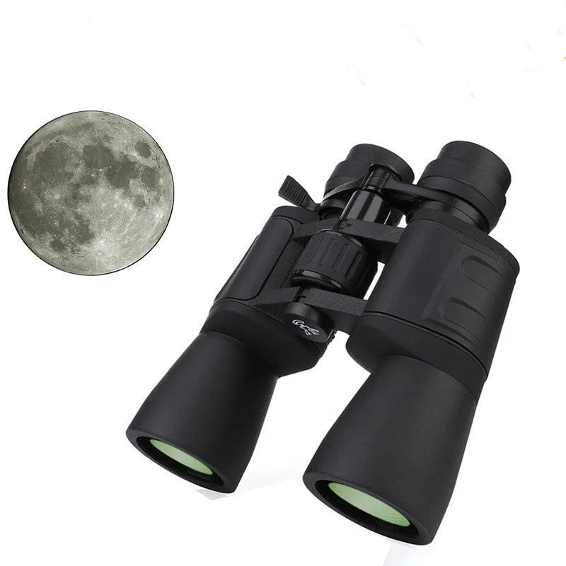 Black high-definition binocular telescope with 10-60x zoom and 60mm objective lens low light night vision