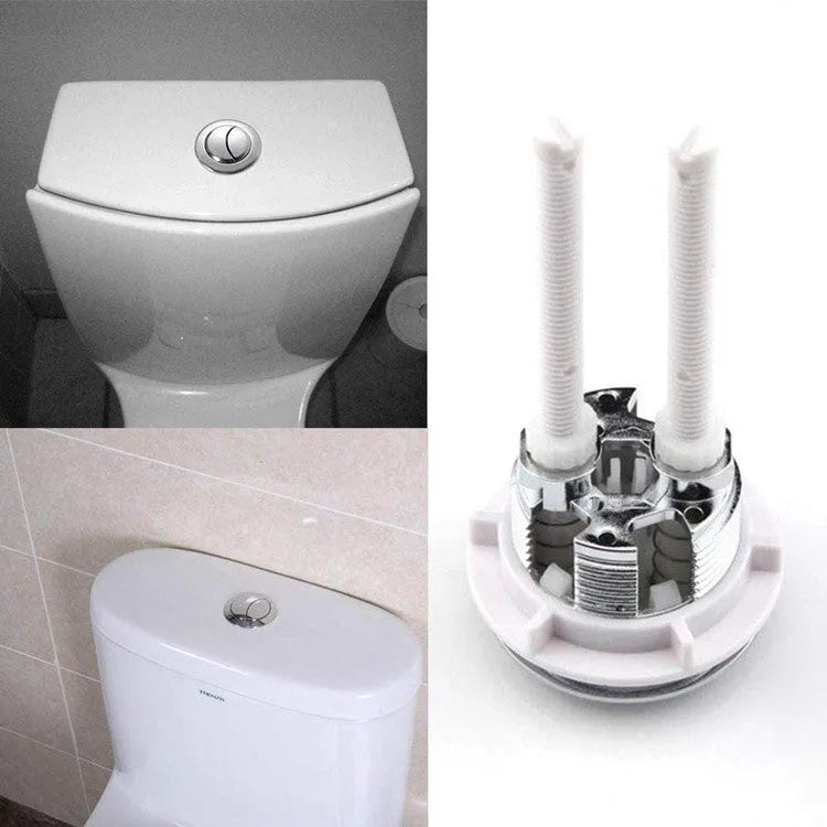 38mm white ABS plastic flush button for a round toilet tank.