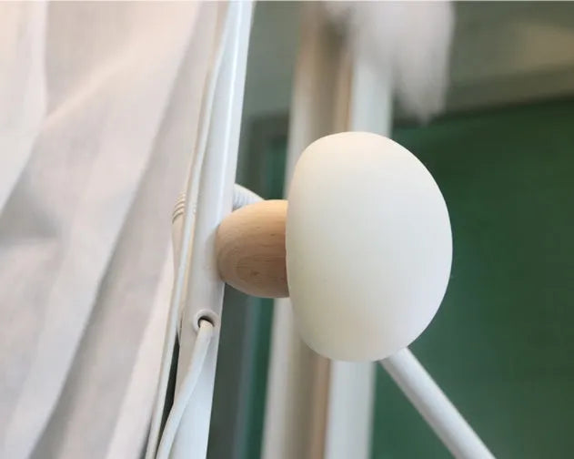 Silicone LED night lamp mushroom shape with wooden base touch switch warm light for children