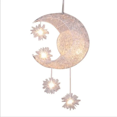 Aluminium wire star moon chandelier with adjustable height for ceiling installation
