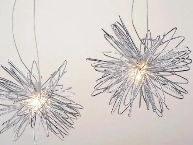 Aluminium wire star moon chandelier with adjustable height for ceiling installation