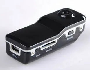 HD voice control video recorder with clip, 55x28x20mm, black colour as shown