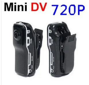 HD voice control video recorder with clip, 55x28x20mm, black colour as shown