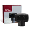 Black rechargeable electric vacuum wine stopper with charging cable.