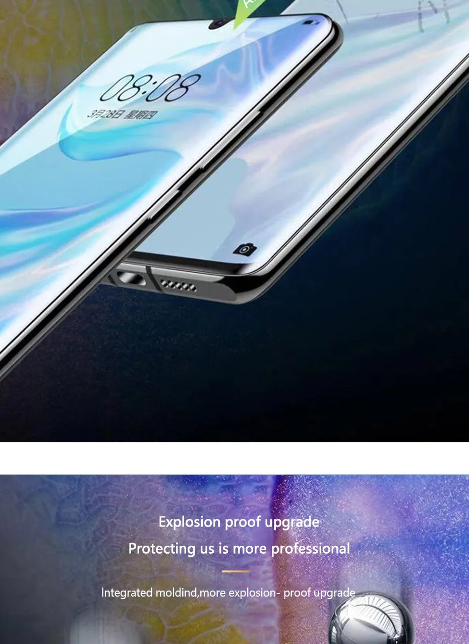 3-piece hydrogel screen protector film kit for Huawei and Honor smartphones on a table