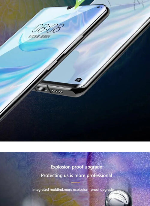 3-piece hydrogel screen protector film kit for Huawei and Honor smartphones on a table
