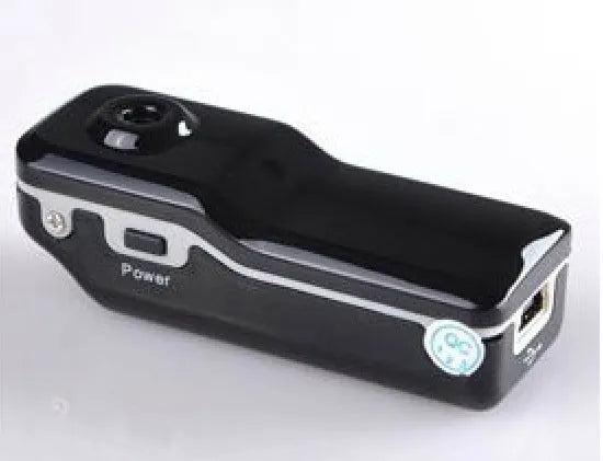 HD voice control video recorder with clip, 55x28x20mm, black colour as shown