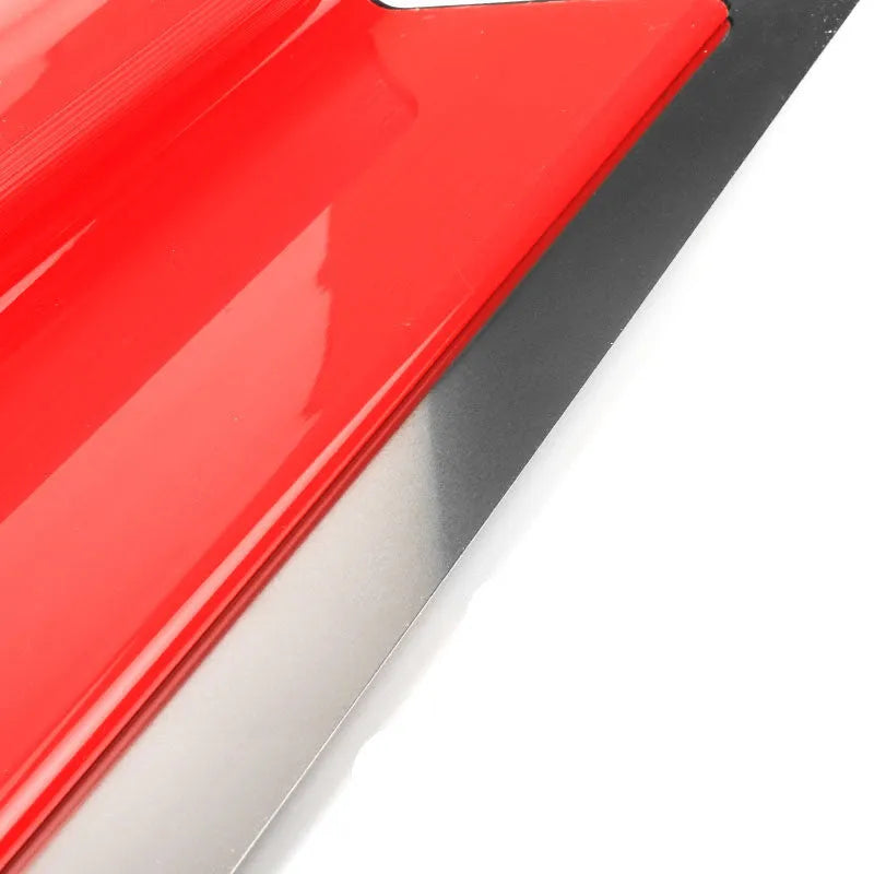 Red-handled leveling scraper with a long 40cm stainless steel blade for wall preparation