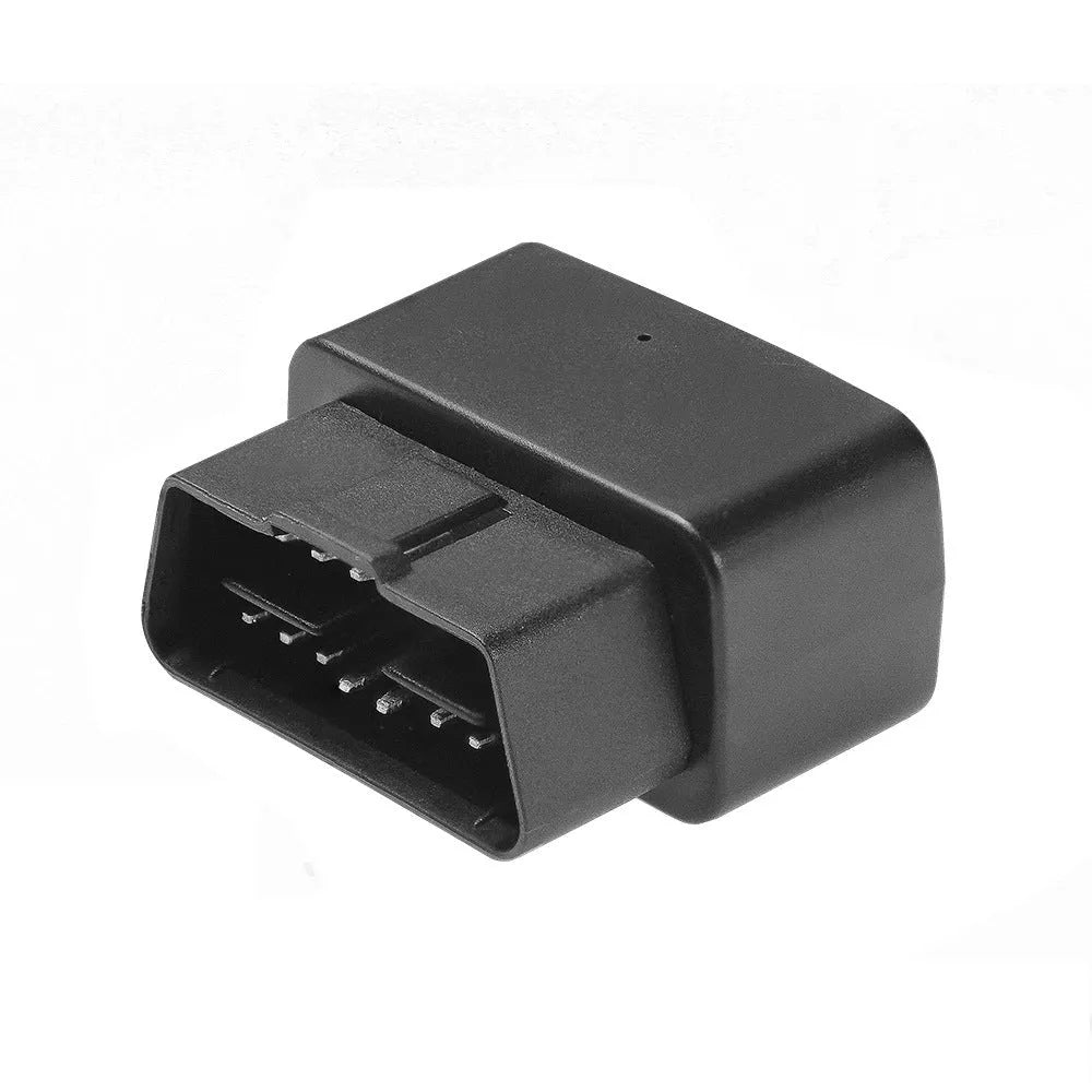 Black OBD GPS locator plug and play vehicle tracker with ABS casing and built-in antenna