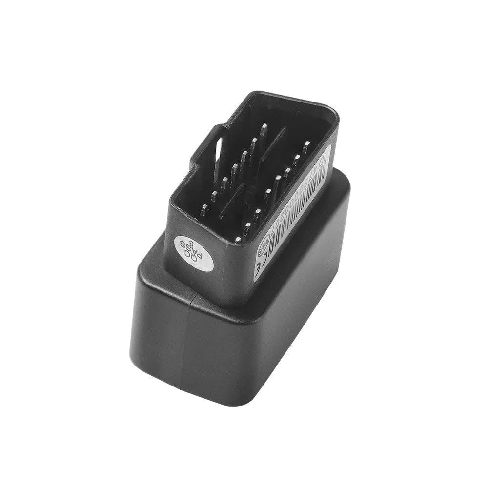 Black OBD GPS locator plug and play vehicle tracker with ABS casing and built-in antenna