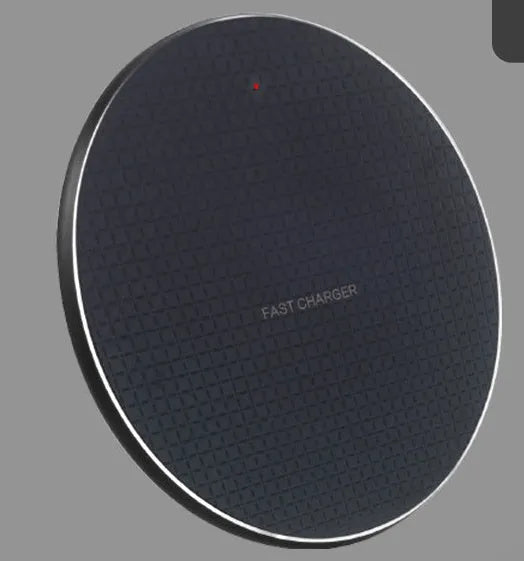 Aluminium wireless phone charger with Qi receiver in black or grey colour options
