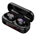 V7 LED button version wireless Bluetooth earbuds with charging case and three pairs of ear caps