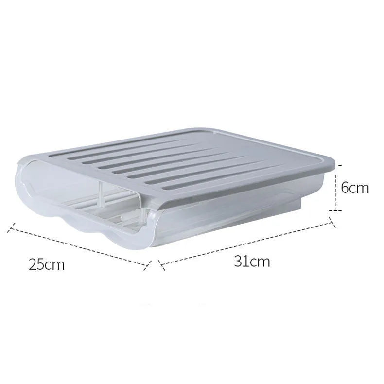 Drawer-type plastic egg storage box with ventilation in blue colour