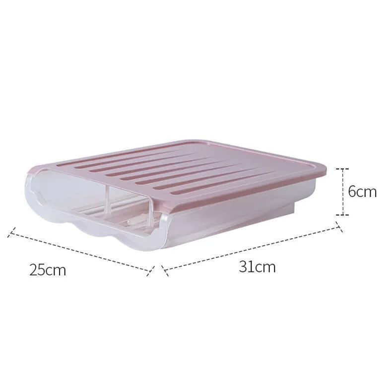 Drawer-type plastic egg storage box with ventilation in blue colour