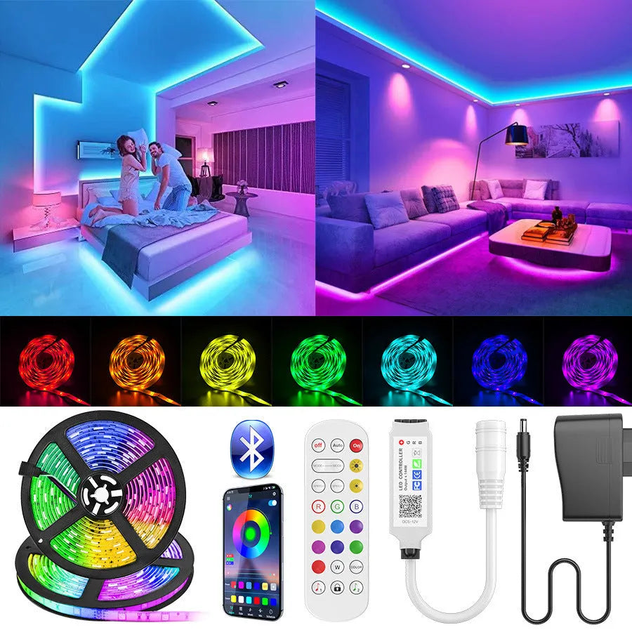 24-key mini Bluetooth DC header RGB controller for 5050 LED strip lights with 5-24V input and non-waterproof design
