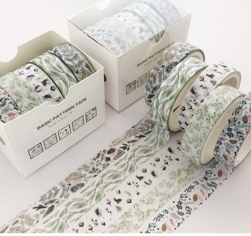 Basic pattern colour gift box set with cane paper box and salt pocket stickers in ten styles