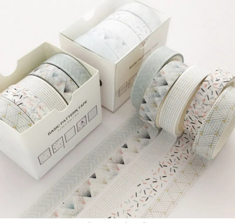 Basic pattern colour gift box set with cane paper box and salt pocket stickers in ten styles
