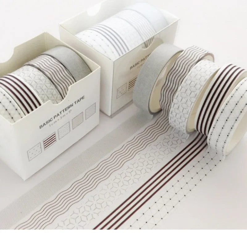 Basic pattern colour gift box set with cane paper box and salt pocket stickers in ten styles