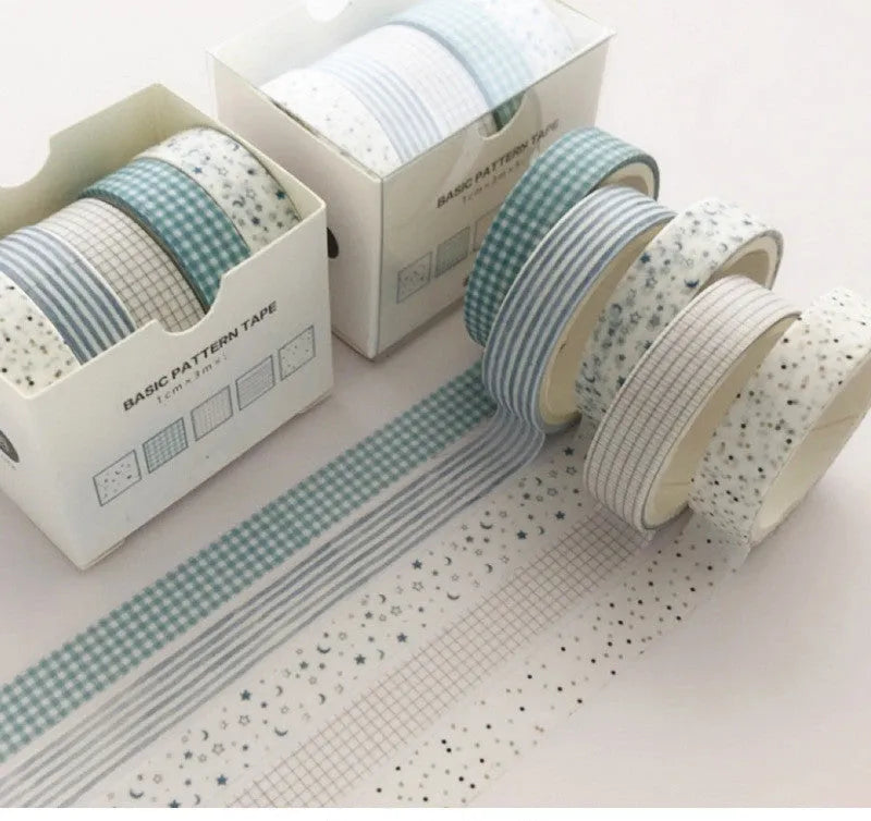 Basic pattern colour gift box set with cane paper box and salt pocket stickers in ten styles