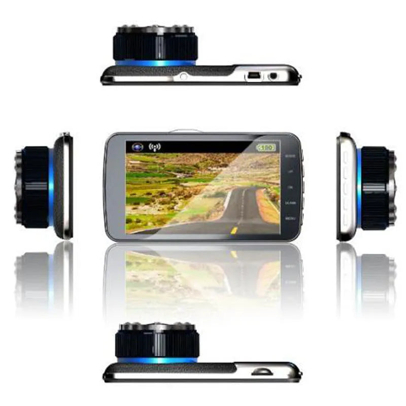 4 inch L55 dual lens dash cam with reversing image and night vision in black
