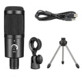 Black Zhongtong AK-6 USB condenser microphone on a stand for computer recording and streaming