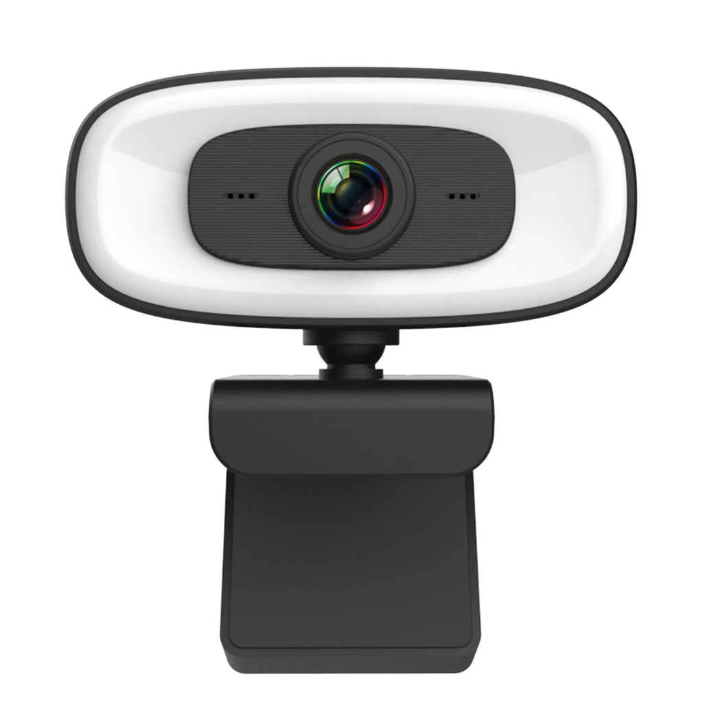 Black USB computer webcam with 2K resolution and 4 million pixel CMOS sensor