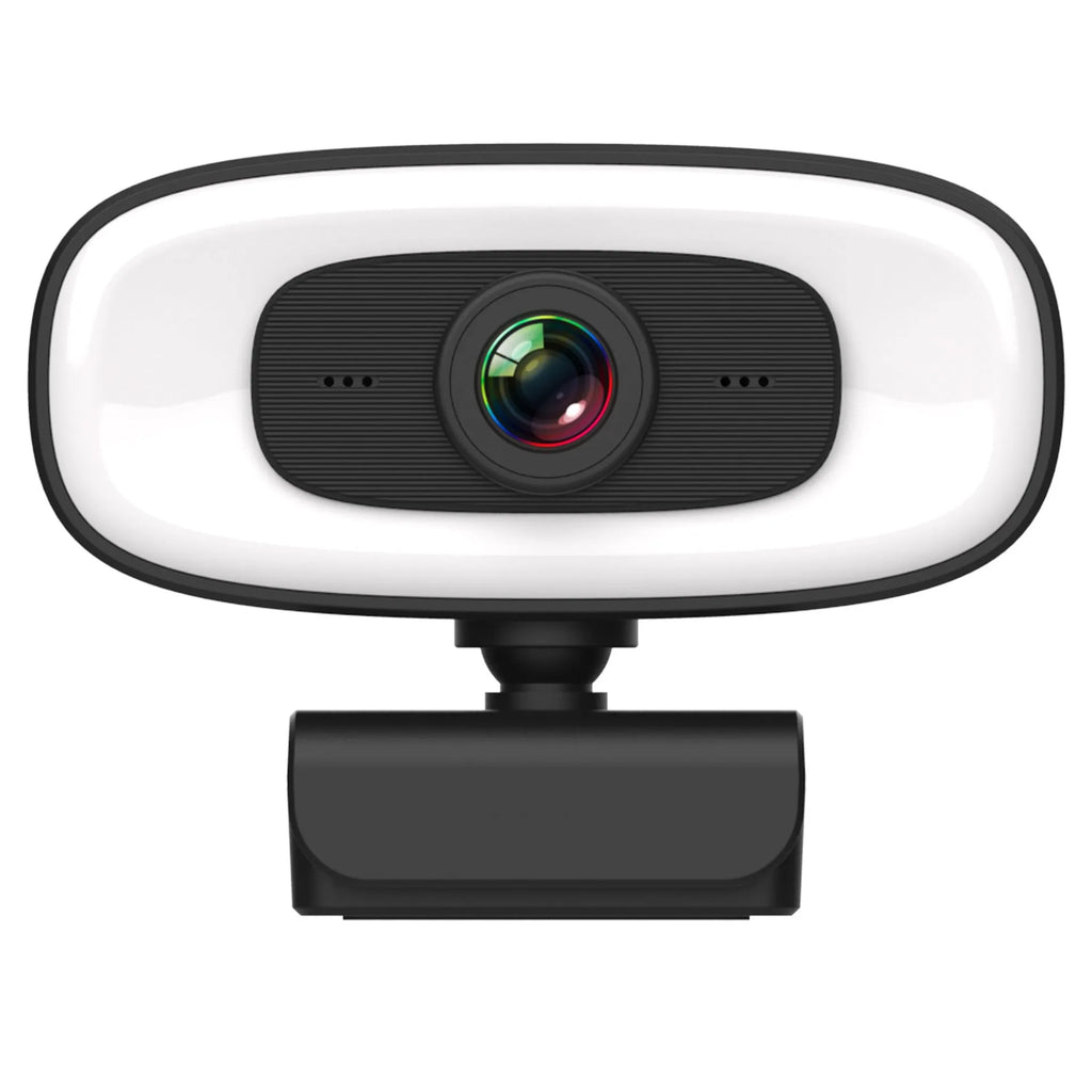 Black USB computer webcam with 2K resolution and 4 million pixel CMOS sensor