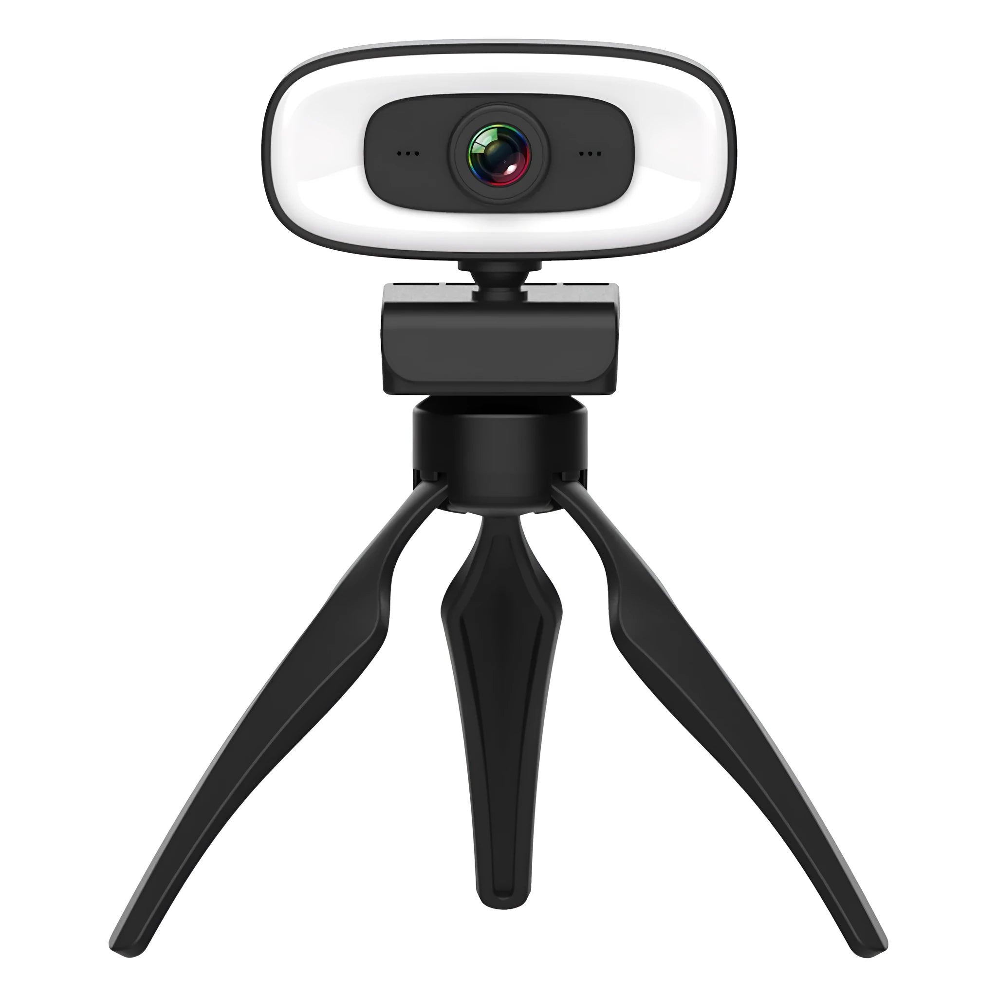 Black USB computer webcam with 2K resolution and 4 million pixel CMOS sensor