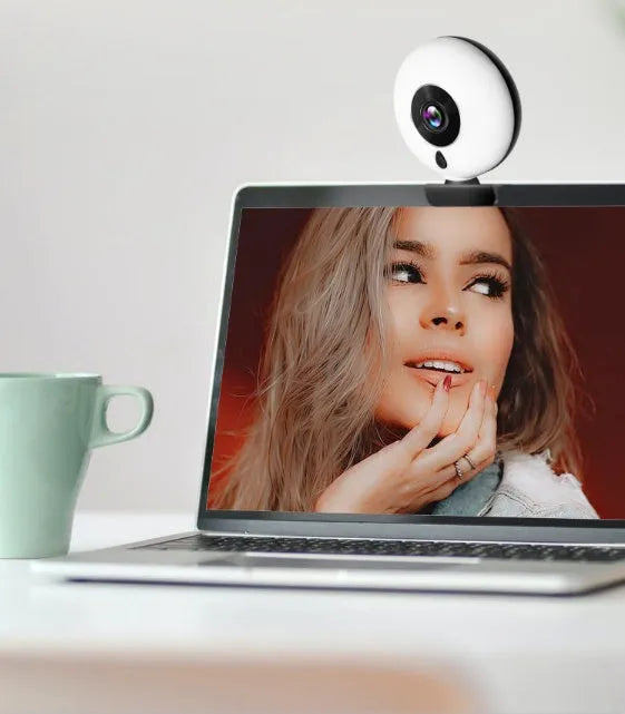 Black 2K drive-free USB webcam with 12mm lens for live streaming and video conferencing