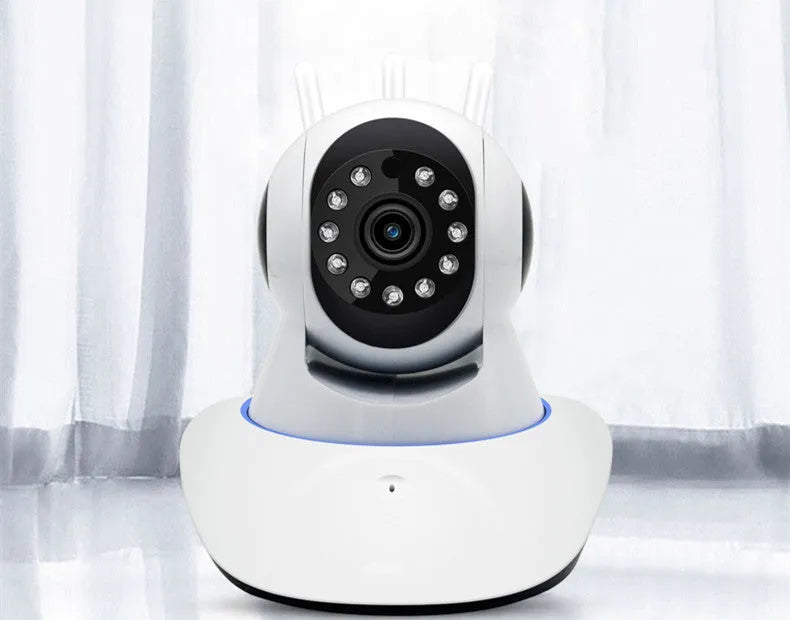 Intelligent rotary head shaker wifi camera with three antennas and night vision for 1080P home monitoring