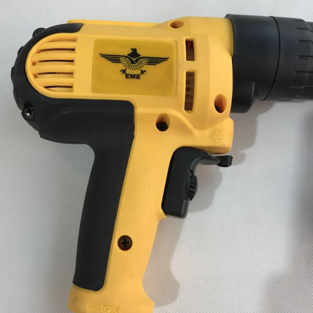 Yellow rechargeable electric chain belt screw machine with automatic nail feeding for woodworking