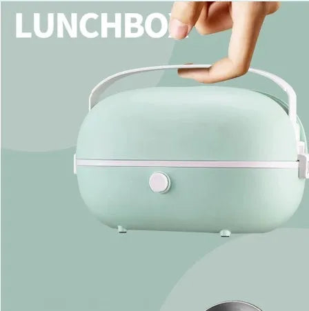 Portable electric lunch box with stainless steel inner tank in green colour option