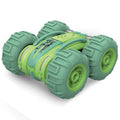 Remote control amphibious dump truck in yellow, orange and green options on ground with wireless remote
