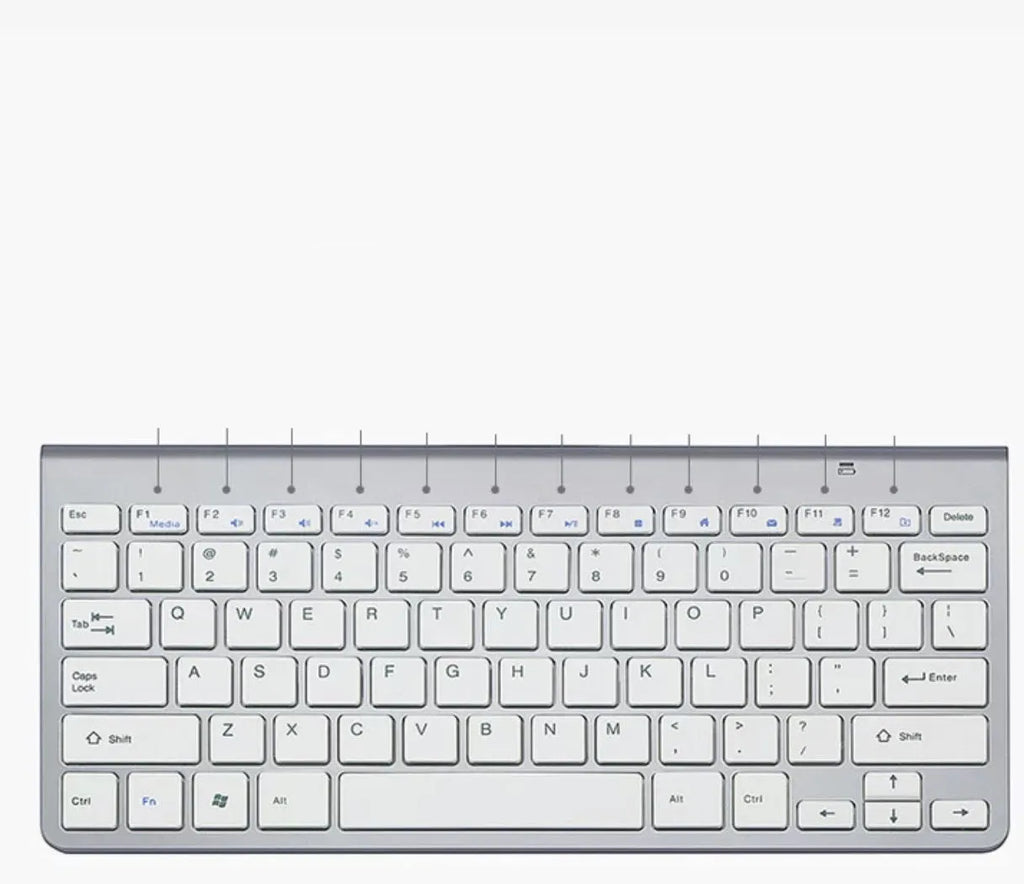 Portable 2.4G wireless keyboard and mouse set in black with slim design and USB receiver