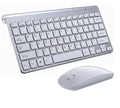 Portable 2.4G wireless keyboard and mouse set in black with slim design and USB receiver