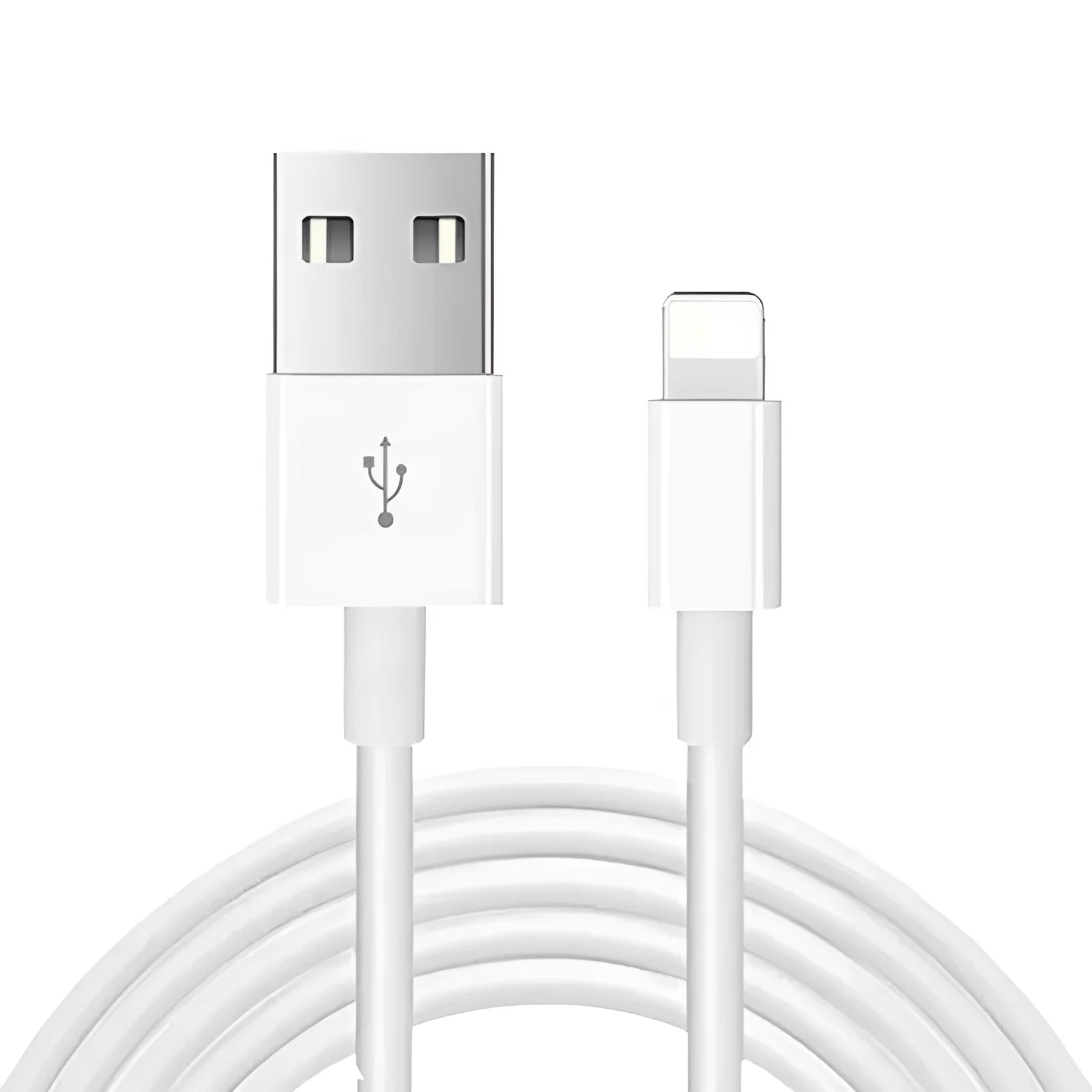 White 20W USB-C fast wall charger with a 1-metre cable for Apple iPhone and iPad.