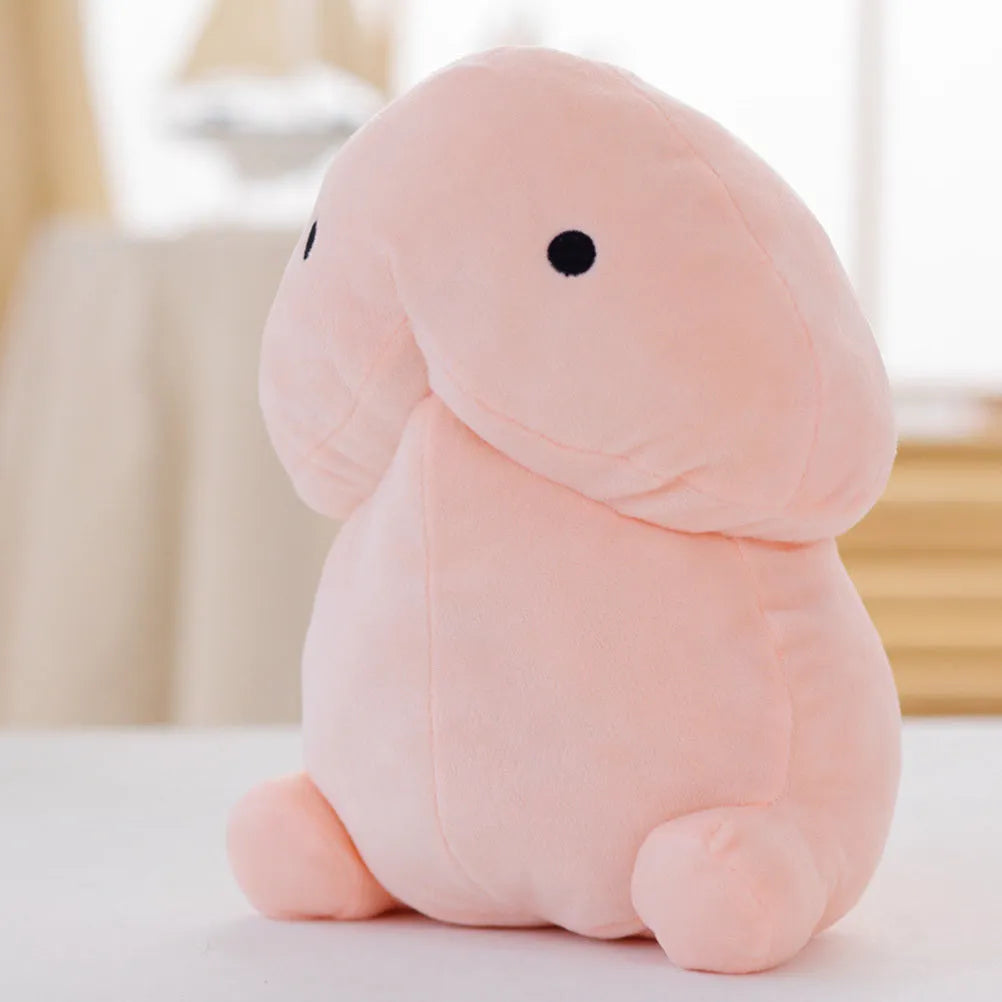 Pray For Xiao Ding spoof squeaking plush doll in white, super soft short plush, cartoon cute design, 20cm size