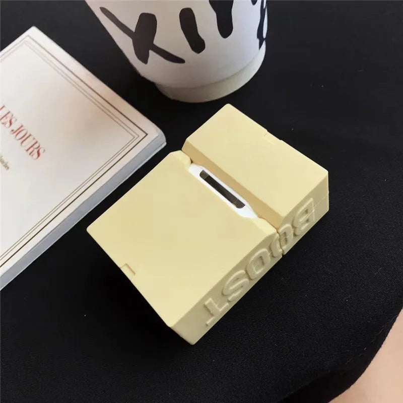 Solid colour silicone protective case for Apple AirPods with attached carabiner clip