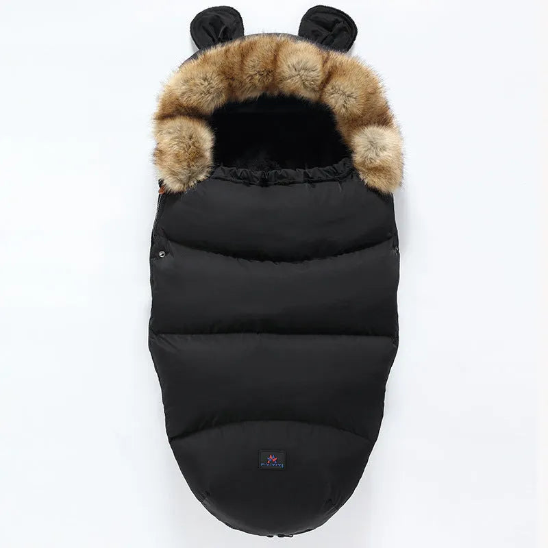 Detachable baby sleeping bag for strollers in cotton blend fabric, shown in a colour option.