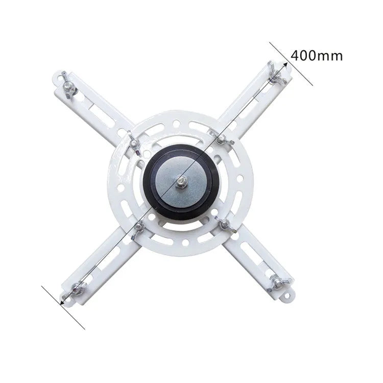 Electric ceiling lifting hanger for a projector with a thin metal chassis and wireless remote control.
