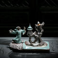 Ge Kiln ceramic backflow incense burner in Zen style for tea table decoration