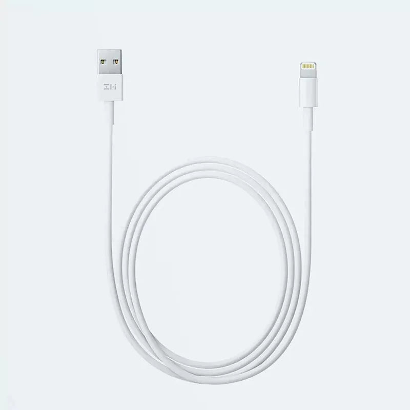 White Purple Rice MFI certified lightning charging cable for iPhone with 1 metre length