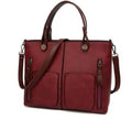 Vintage PU shoulder bag large 32x11x26cm cross-section square retro messenger bag
